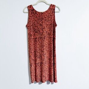 Iolani - Red Orange Hibiscus Print Dress